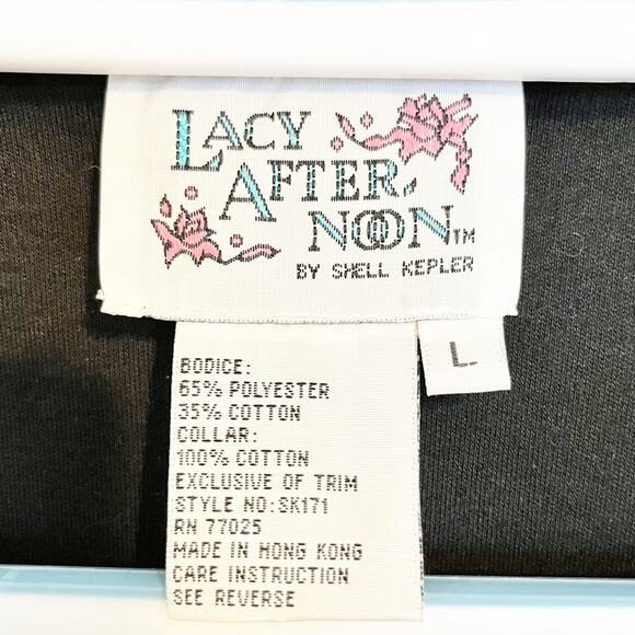 LACY AFTERNOON BY SHELL KEPLER **Vintage** Black Embellished Jumpsuit, L, NWT! - Picture 9 of 11